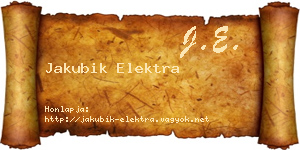 Jakubik Elektra névjegykártya